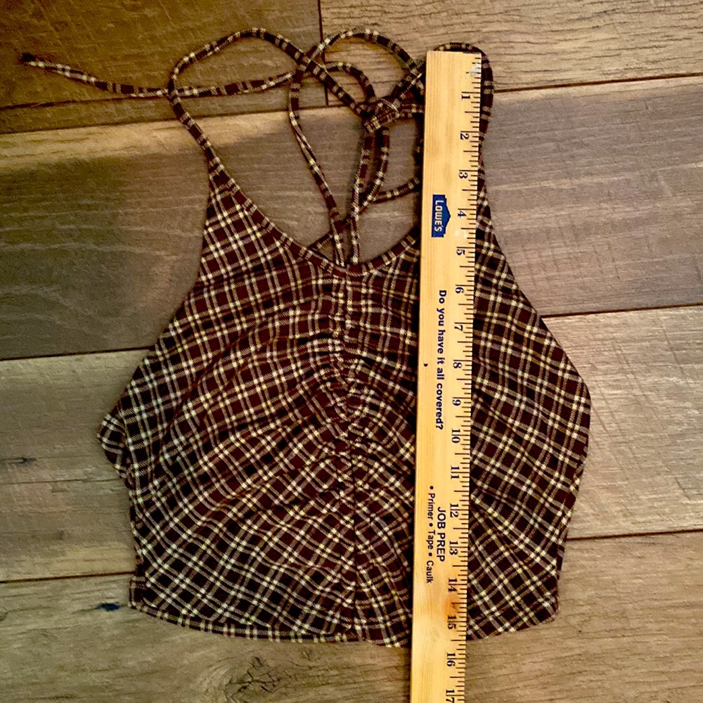 Princess Polly Brown Plaid Flared Pants - Picture 5 of 10